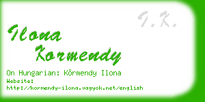 ilona kormendy business card