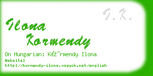 ilona kormendy business card